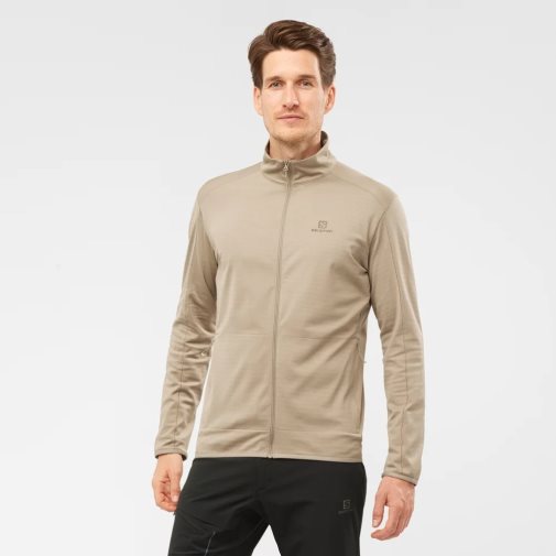 Casaco Salomon Essential Lightwarm Full Zip Masculino Bege | PT A03864